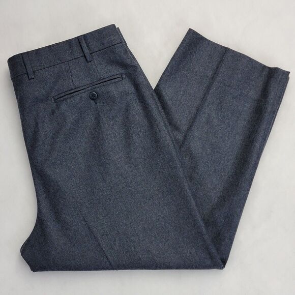 Zanella Todd Super 120s Vitale Barberis Wool Italy Size 36 Blue Dress Pants Mens - Picture 1 of 16